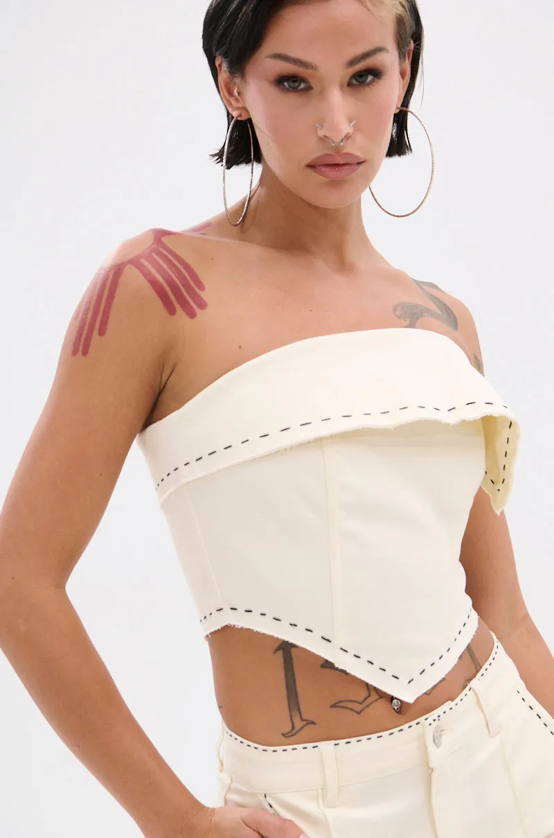BREAK MY LOVE LINEN TUBE TOP sold by AKIRA product image thumbnail 3