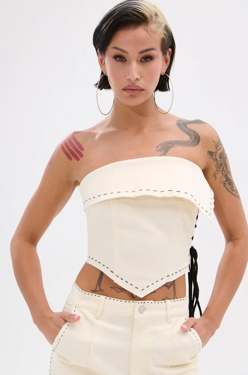 BREAK MY LOVE LINEN TUBE TOP sold by AKIRA product image thumbnail 2