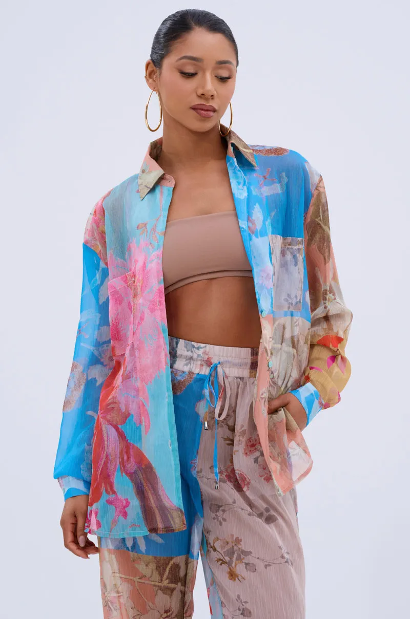 LILY CHIFFON BUTTON DOWN TOP sold by AKIRA