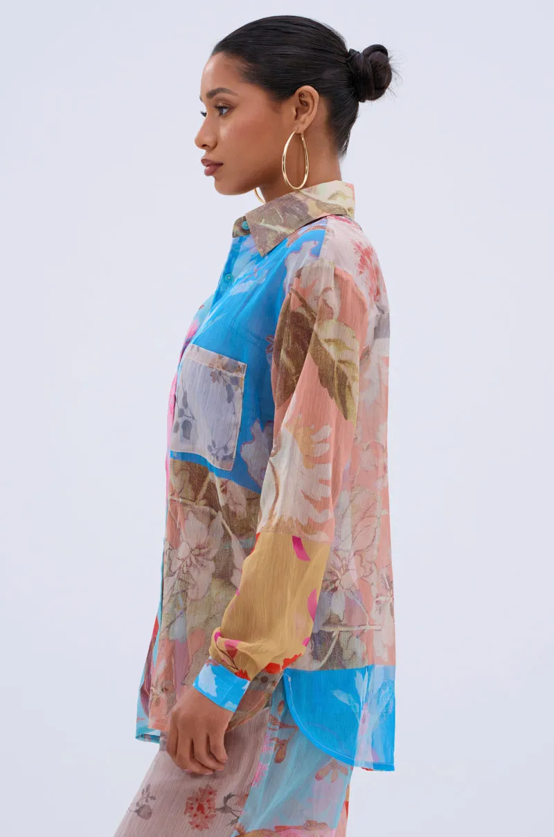 LILY CHIFFON BUTTON DOWN TOP sold by AKIRA product image thumbnail 4