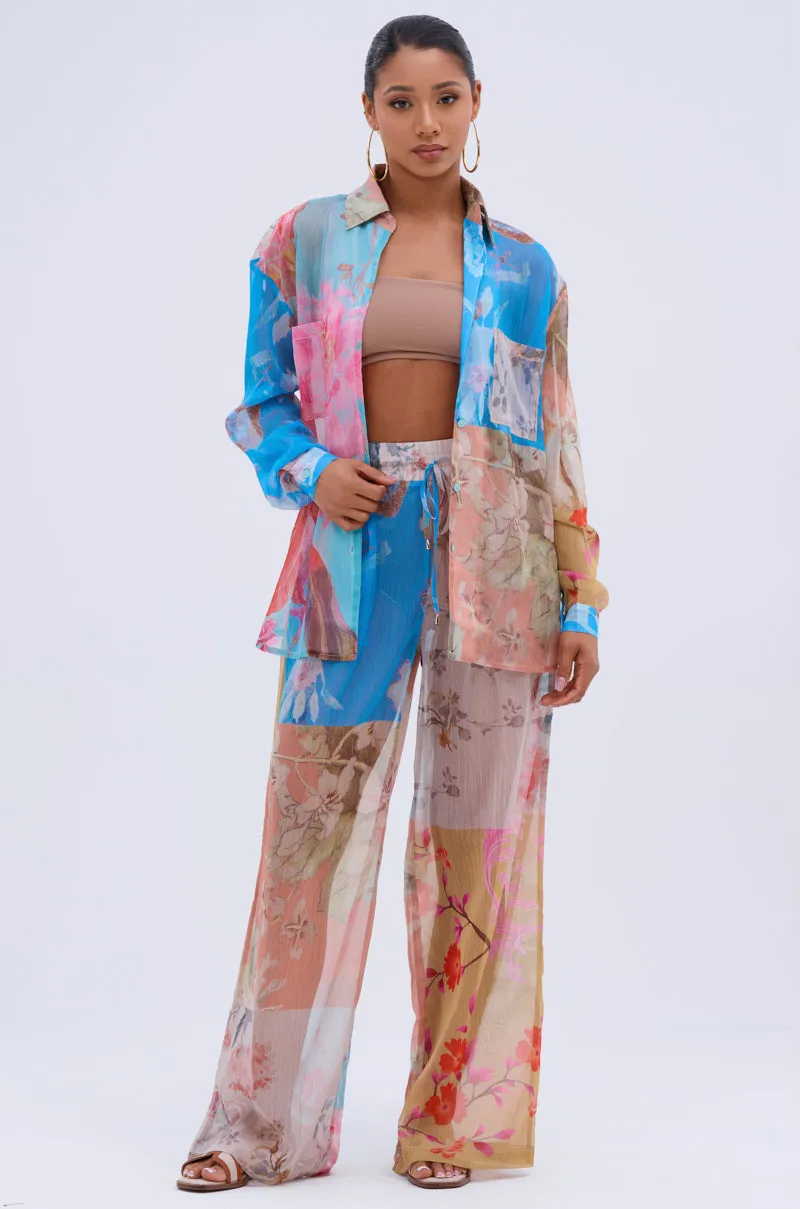 LILY CHIFFON WIDE LEG PANT sold by AKIRA