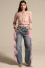 FLOWER GIRLIE APPLIQUE DENIM JEANS sold by AKIRA