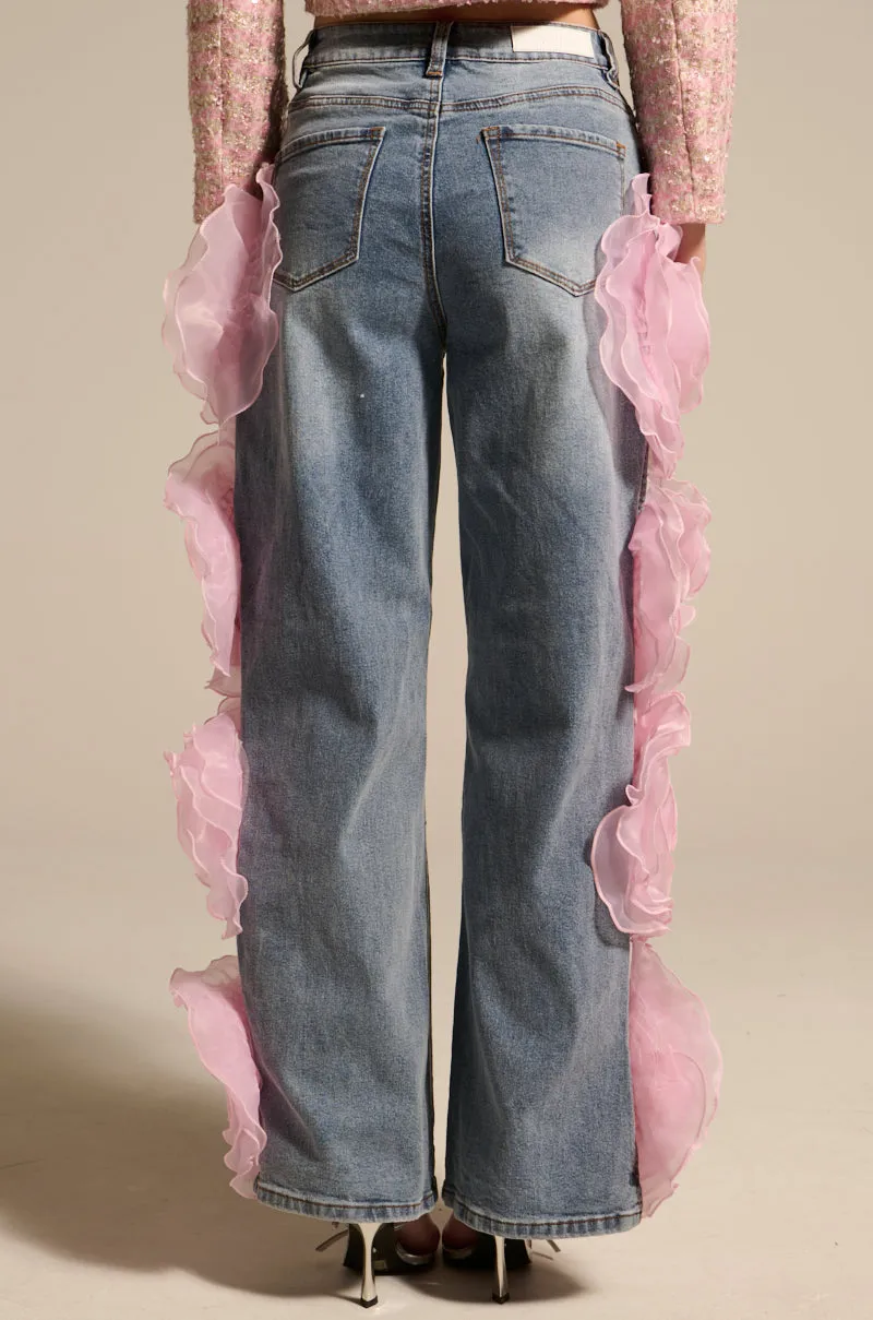 FLOWER GIRLIE APPLIQUE DENIM JEANS sold by AKIRA product image thumbnail 4