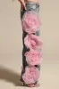 FLOWER GIRLIE APPLIQUE DENIM JEANS sold by AKIRA