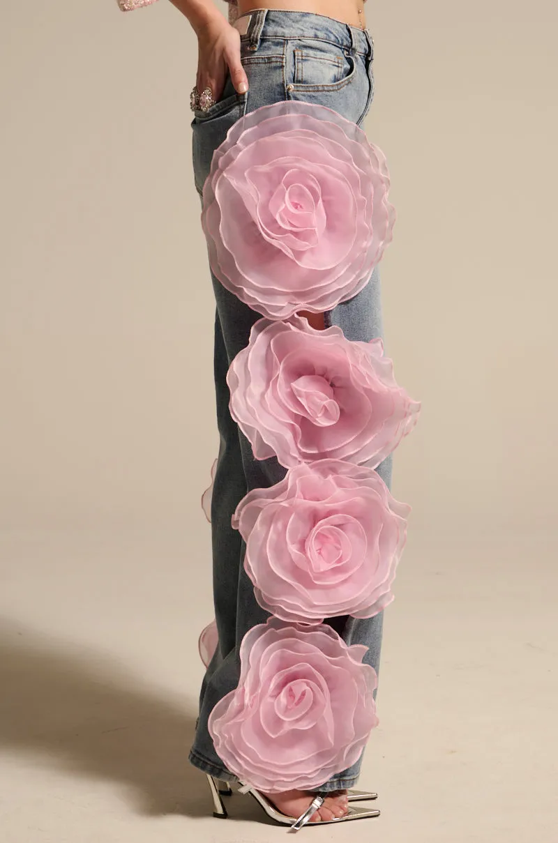 FLOWER GIRLIE APPLIQUE DENIM JEANS sold by AKIRA product image thumbnail 3