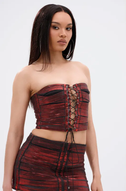 ELECTRIC METALLIC CORSET sold by AKIRA