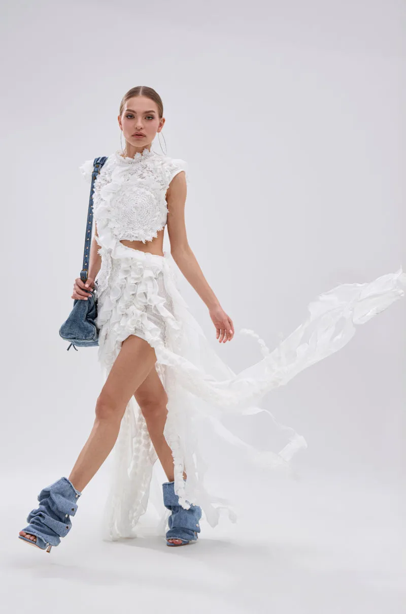 JUST A FEELING RUFFLE MINI DRESS sold by AKIRA product image thumbnail 2