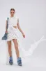 JUST A FEELING RUFFLE MINI DRESS sold by AKIRA