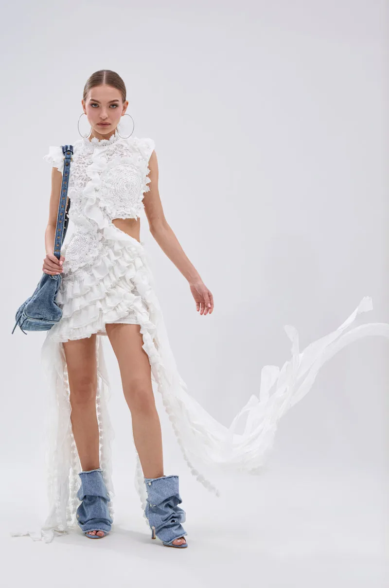 JUST A FEELING RUFFLE MINI DRESS sold by AKIRA product image thumbnail 4