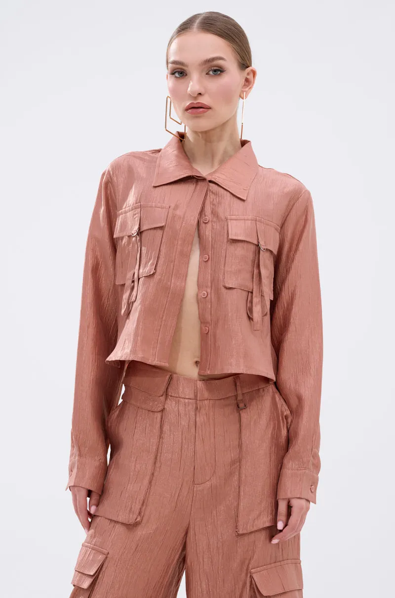 NOT ALONE BUTTON DOWN TOP sold by AKIRA