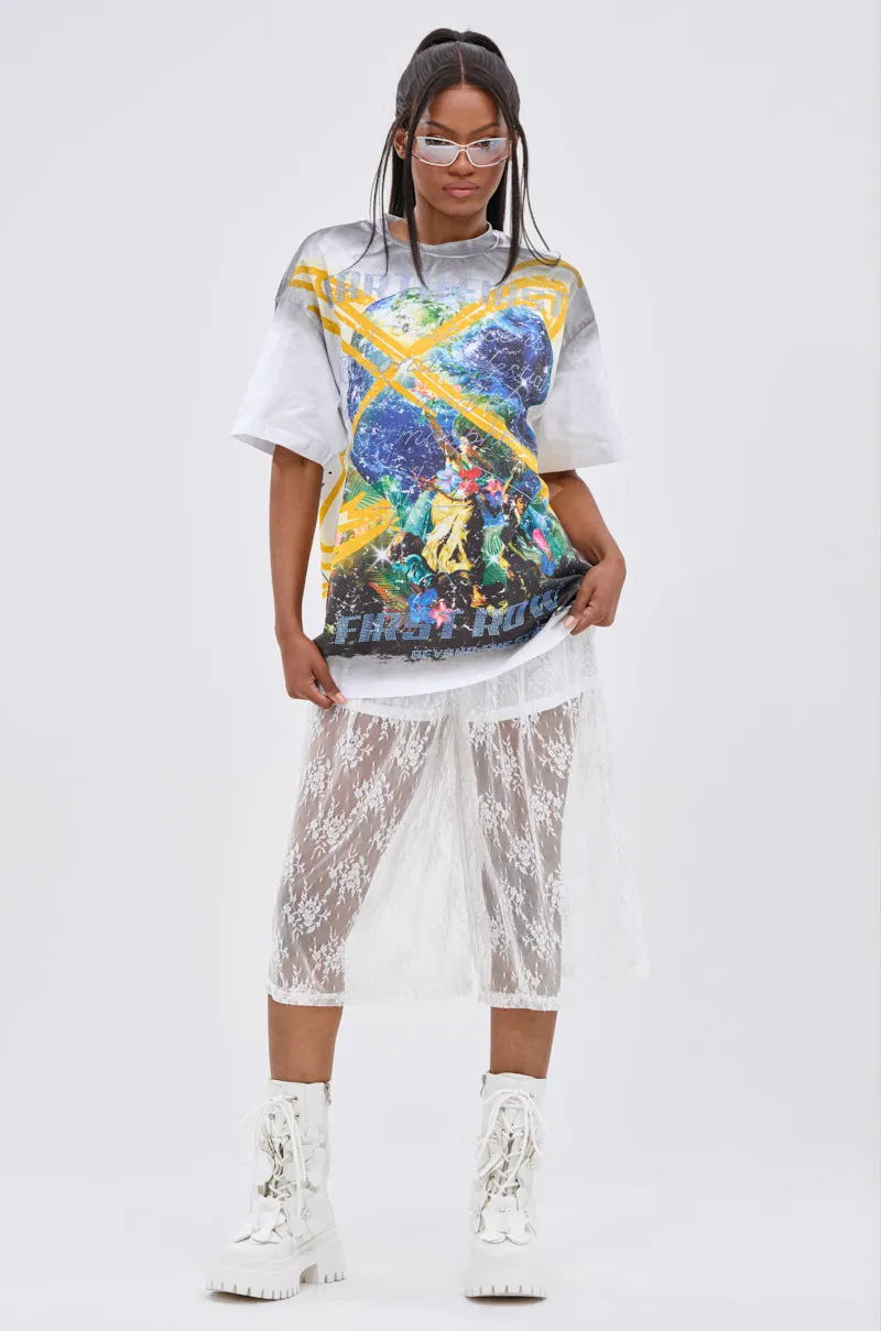 NEW WORLD OVERSIZED GRAPHIC TEE sold by AKIRA product image thumbnail 5