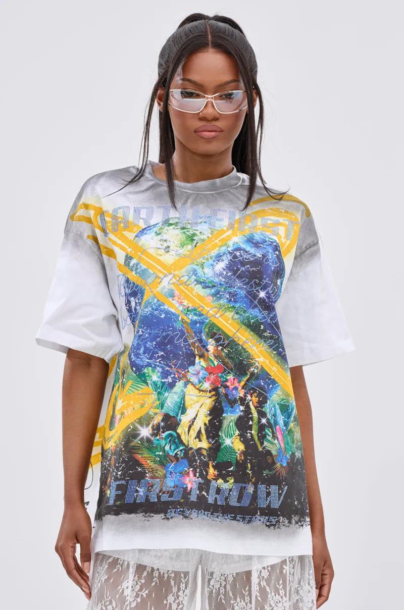 NEW WORLD OVERSIZED GRAPHIC TEE sold by AKIRA product image thumbnail 2