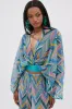 GRISELDA PRINTED CROP LONG SLEEVE TOP sold by AKIRA