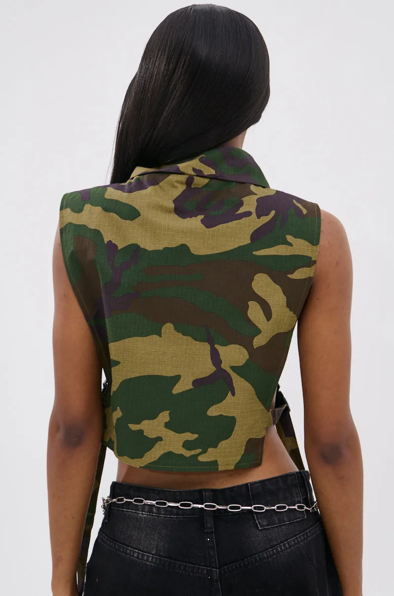 EXCLUSIVE CAMO CROP TOP sold by AKIRA product image thumbnail 4