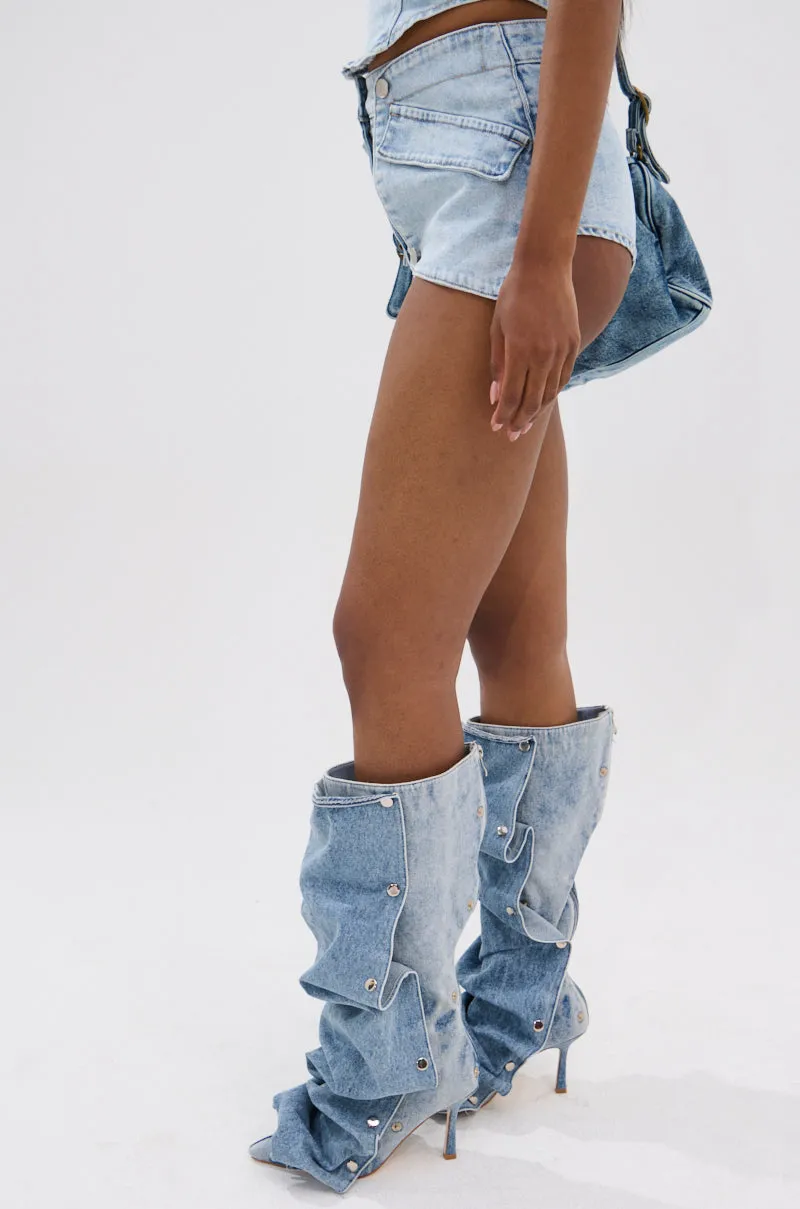 OLIVIA DENIM HOT SHORT sold by AKIRA product image thumbnail 5