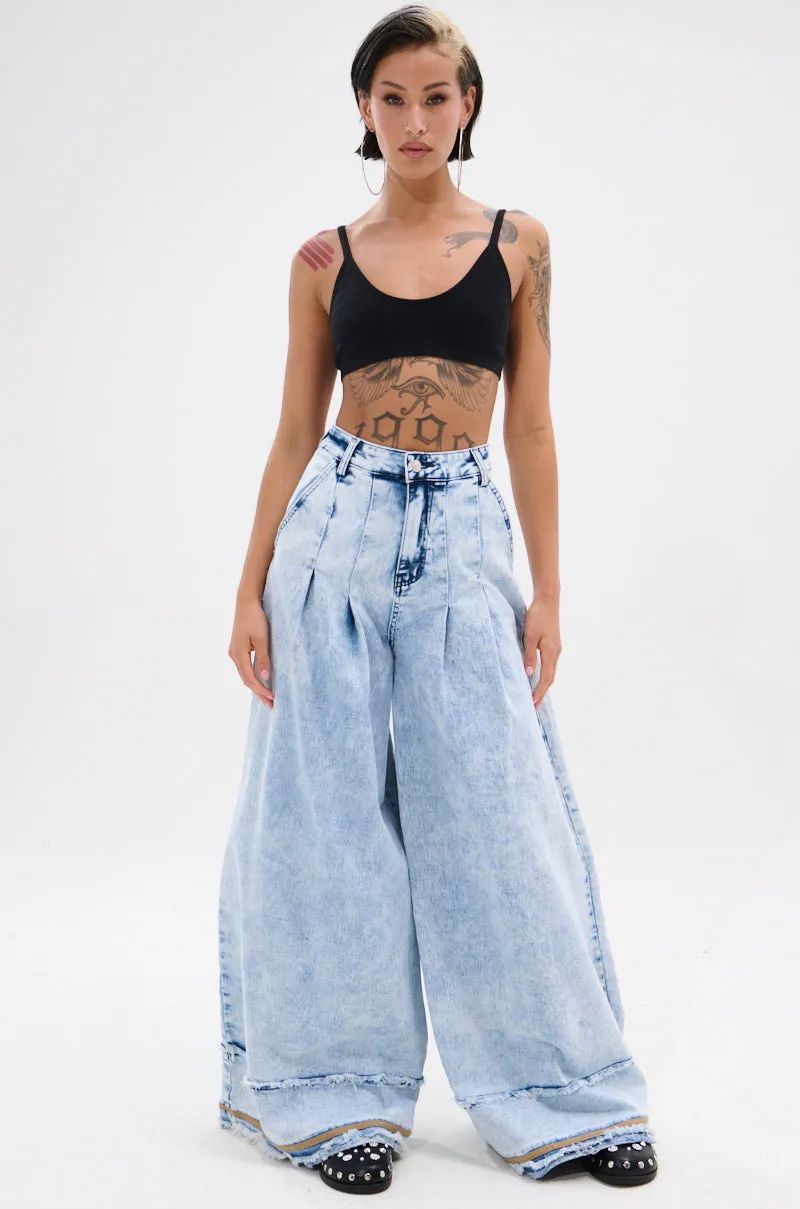 IN CHARGE WIDE LEG DENIM PANT sold by AKIRA