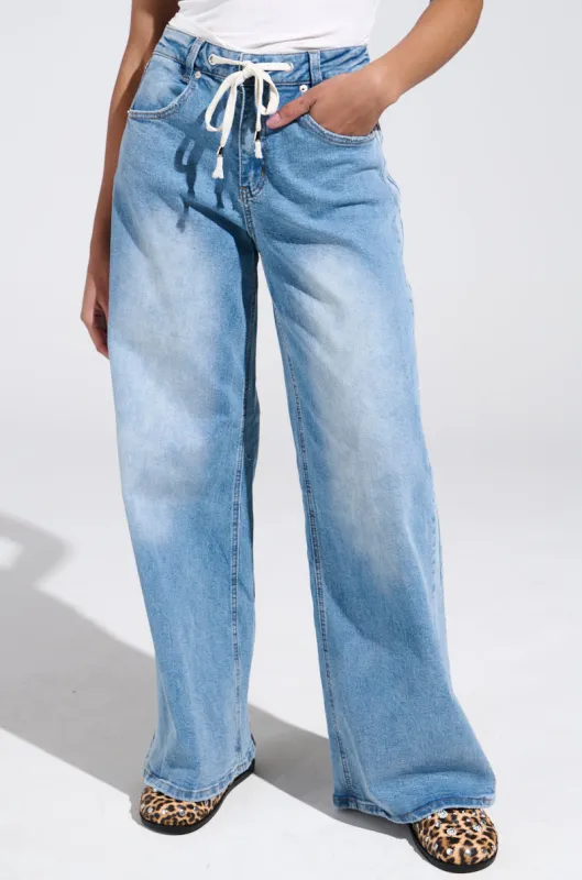 JUST LIKE THAT WIDE LEG DENIM PANT sold by AKIRA