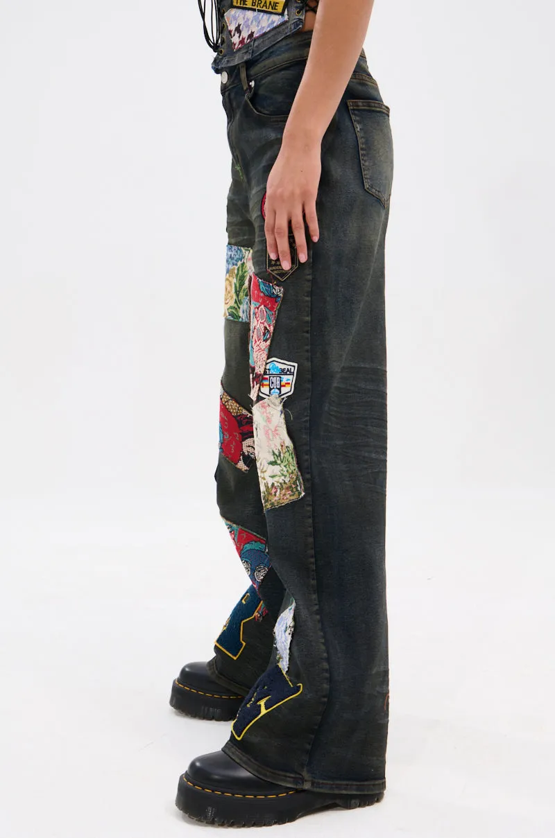 ARTS AND CRAFTS PATCH WORK DENIM PANTS sold by AKIRA product image thumbnail 5