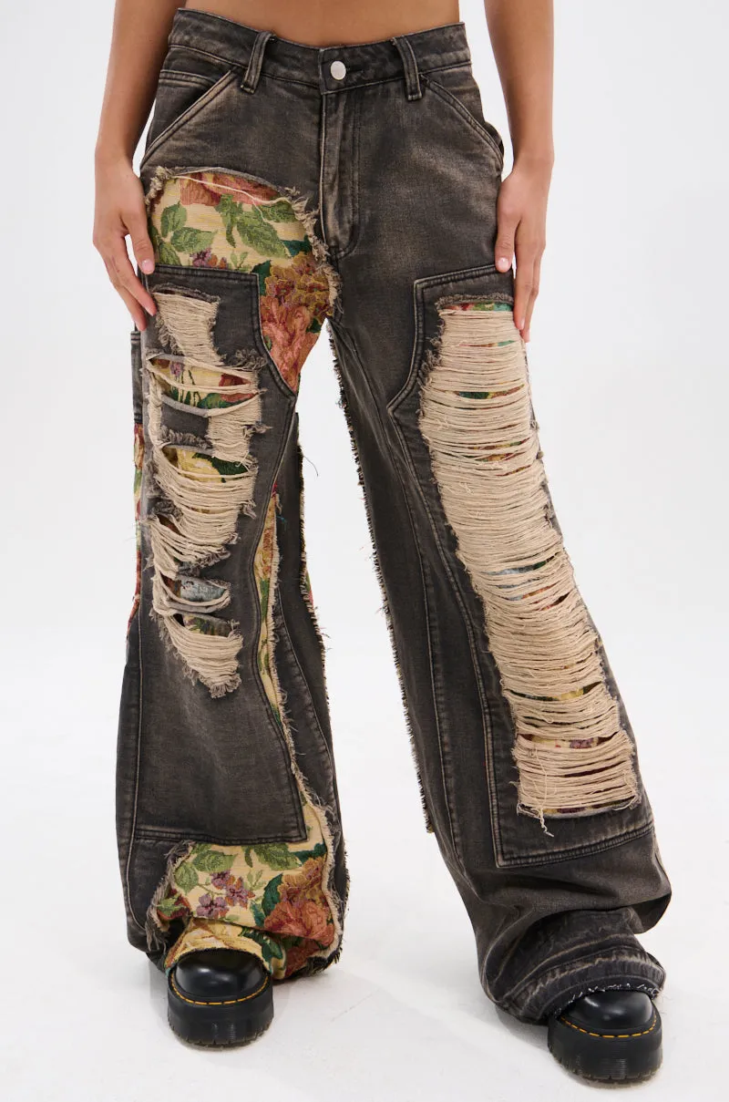 BRIGETTE DISTRESSED JEANS WITH JACQUARD DETAIL sold by AKIRA product image thumbnail 3