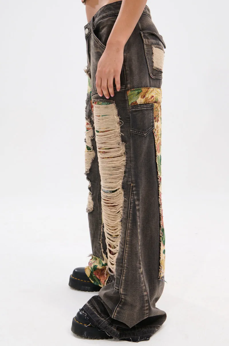 BRIGETTE DISTRESSED JEANS WITH JACQUARD DETAIL sold by AKIRA product image thumbnail 4