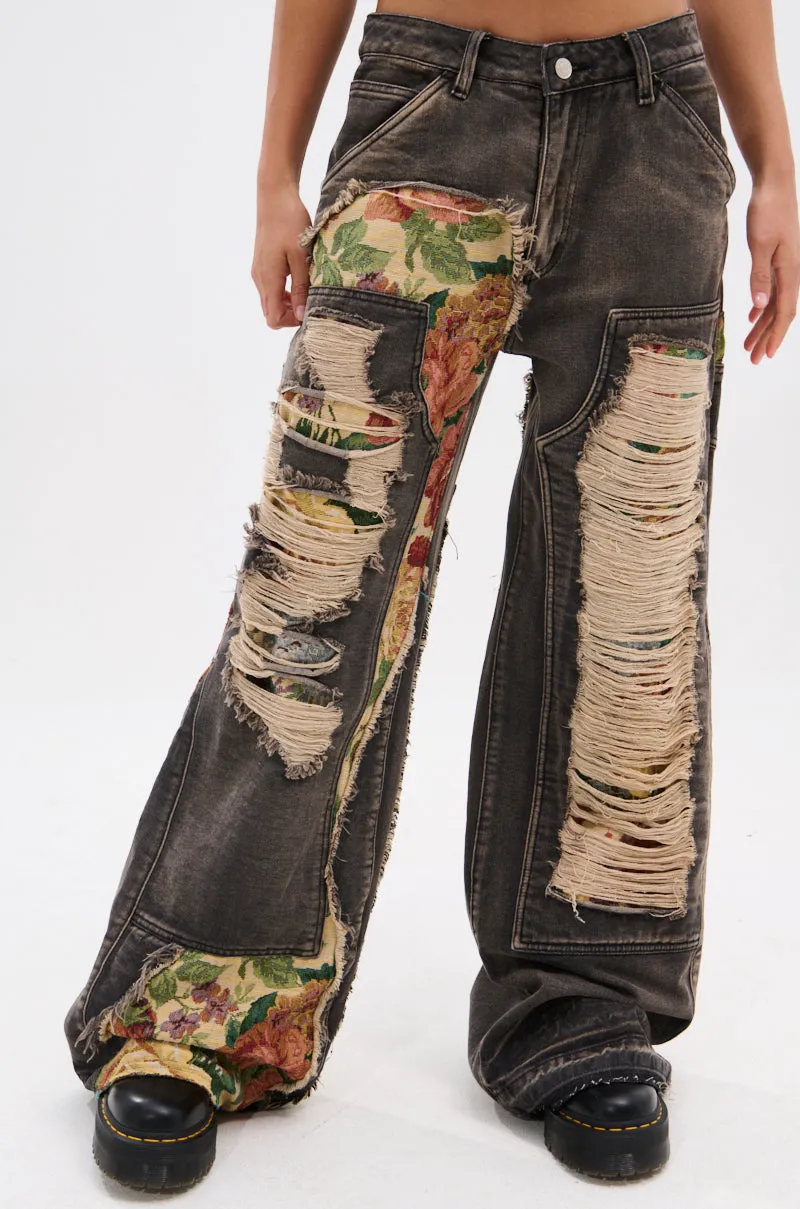 BRIGETTE DISTRESSED JEANS WITH JACQUARD DETAIL sold by AKIRA product image thumbnail 2