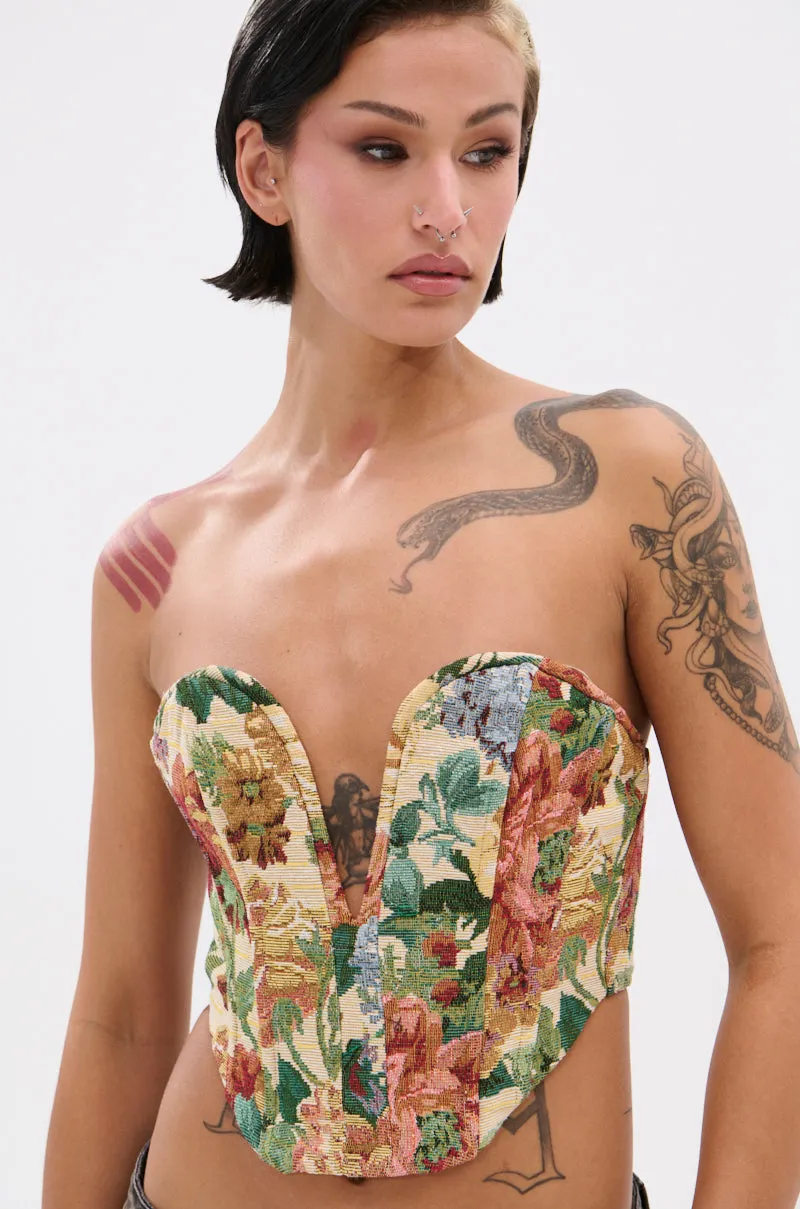 BRIGETTE DISTRESSED JACQUARD CORSET sold by AKIRA product image thumbnail 2