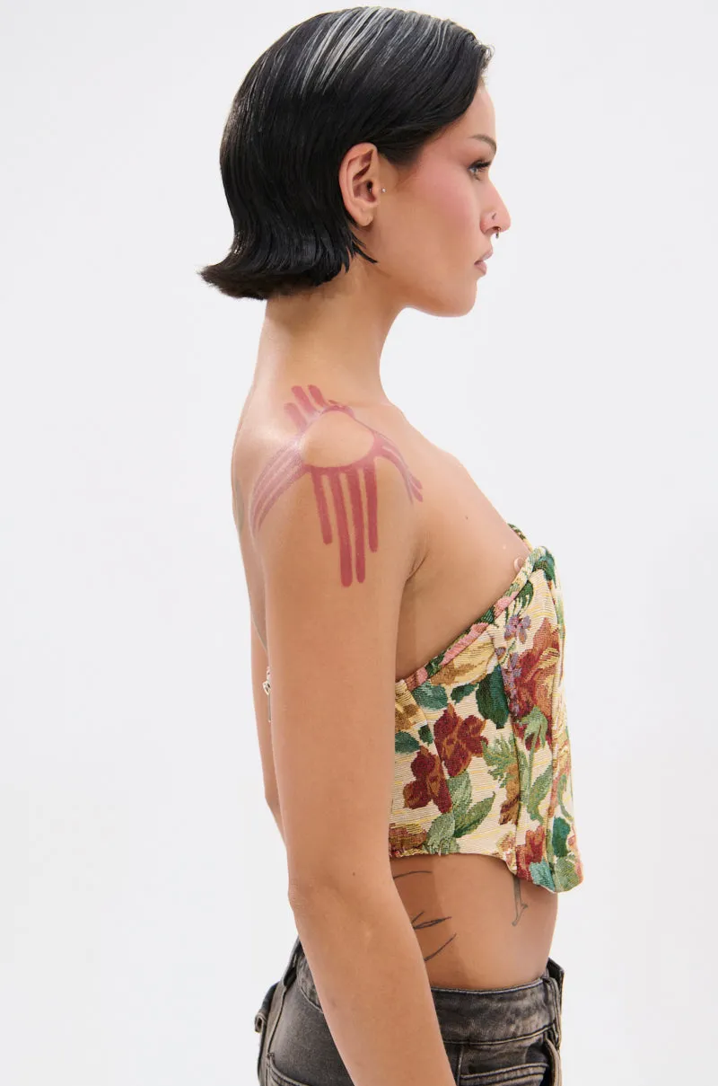 BRIGETTE DISTRESSED JACQUARD CORSET sold by AKIRA product image thumbnail 4