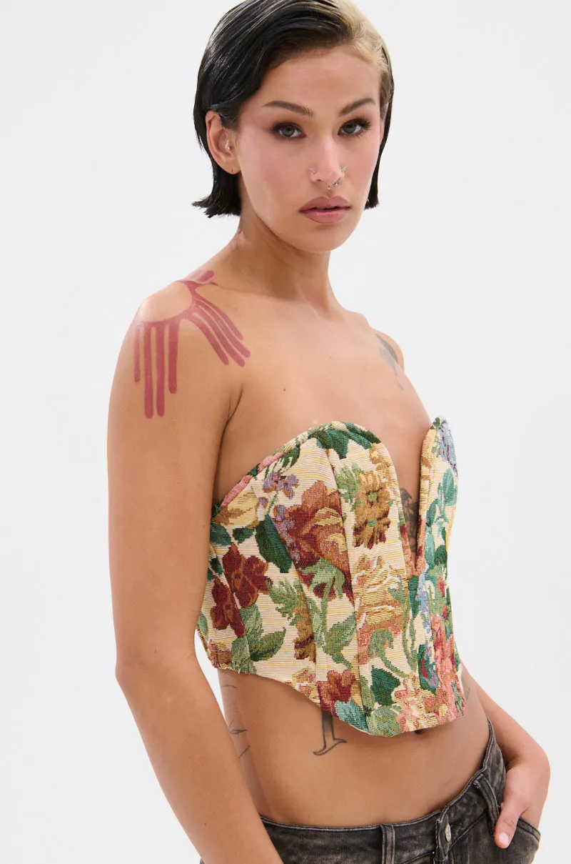 BRIGETTE DISTRESSED JACQUARD CORSET sold by AKIRA product image thumbnail 3