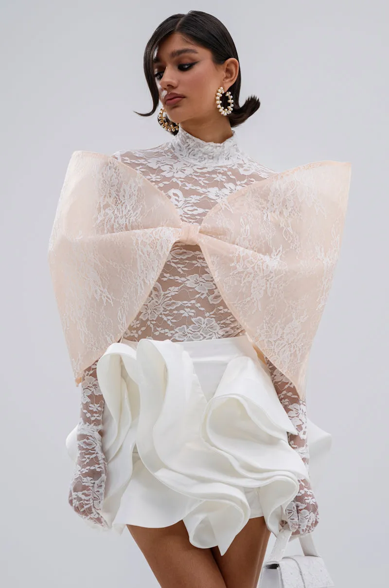 I'M A STAR LACE BOW TOP sold by AKIRA product image thumbnail 3