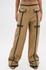 EAST HAMPTON WIDE LEG TROUSERS IN BROWN sold by AKIRA