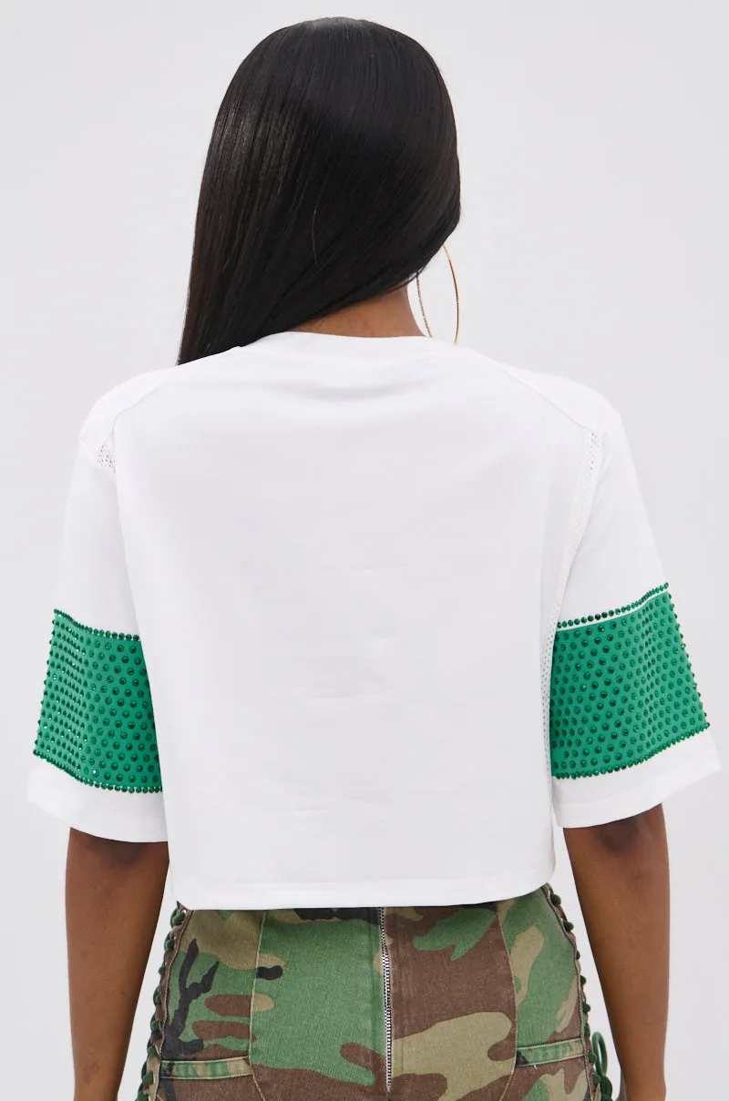 WINNERS ONLY RHINESTONE SHORT SLEEVE TEE sold by AKIRA product image thumbnail 5