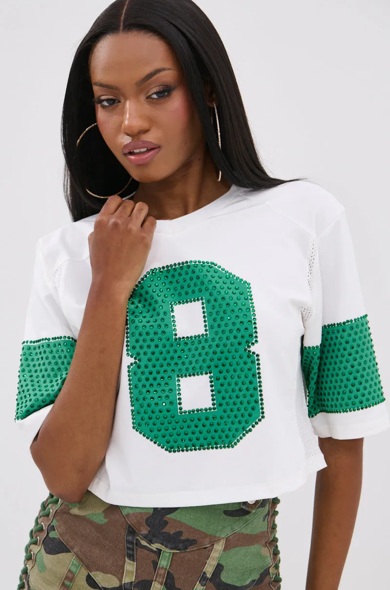 WINNERS ONLY RHINESTONE SHORT SLEEVE TEE sold by AKIRA