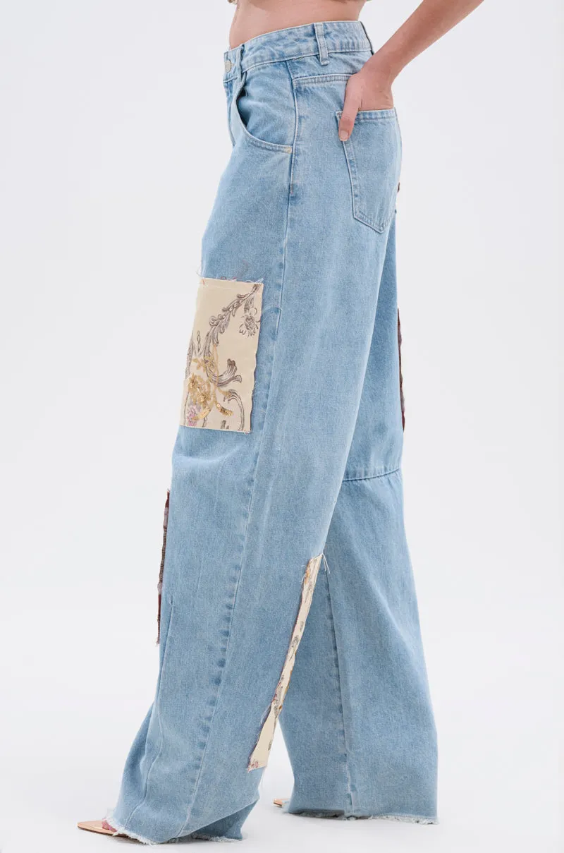 ROYAL ENERGY BROCADE PATCH RELAXED DENIM sold by AKIRA product image thumbnail 3