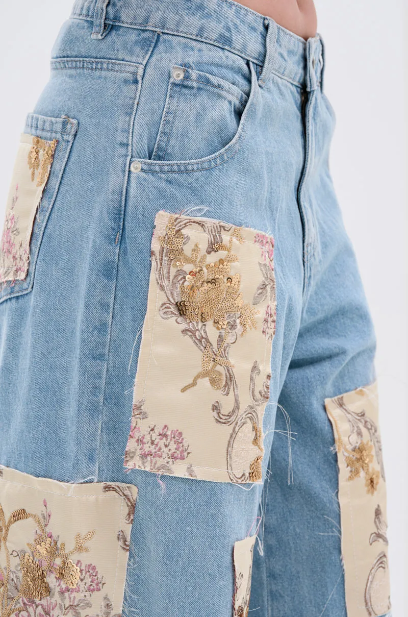 ROYAL ENERGY BROCADE PATCH RELAXED DENIM sold by AKIRA product image thumbnail 5
