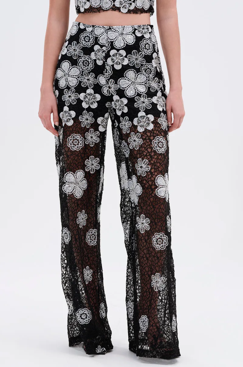 FLORAL SEQUIN MESH PANT sold by AKIRA product image thumbnail 2