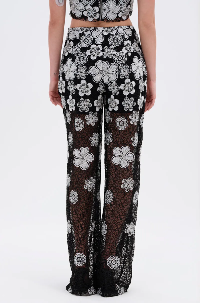 FLORAL SEQUIN MESH PANT sold by AKIRA product image thumbnail 4