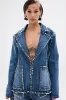 MY OWN THING STUDDED DENIM BLAZER sold by AKIRA
