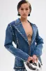MY OWN THING STUDDED DENIM BLAZER sold by AKIRA