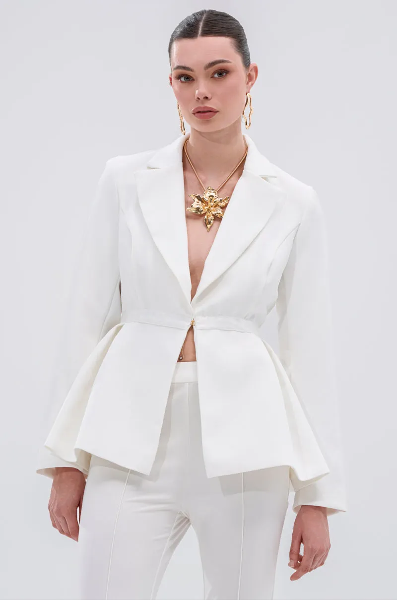 CANARY PEPLUM BLAZER IN WHITE sold by AKIRA product image thumbnail 2