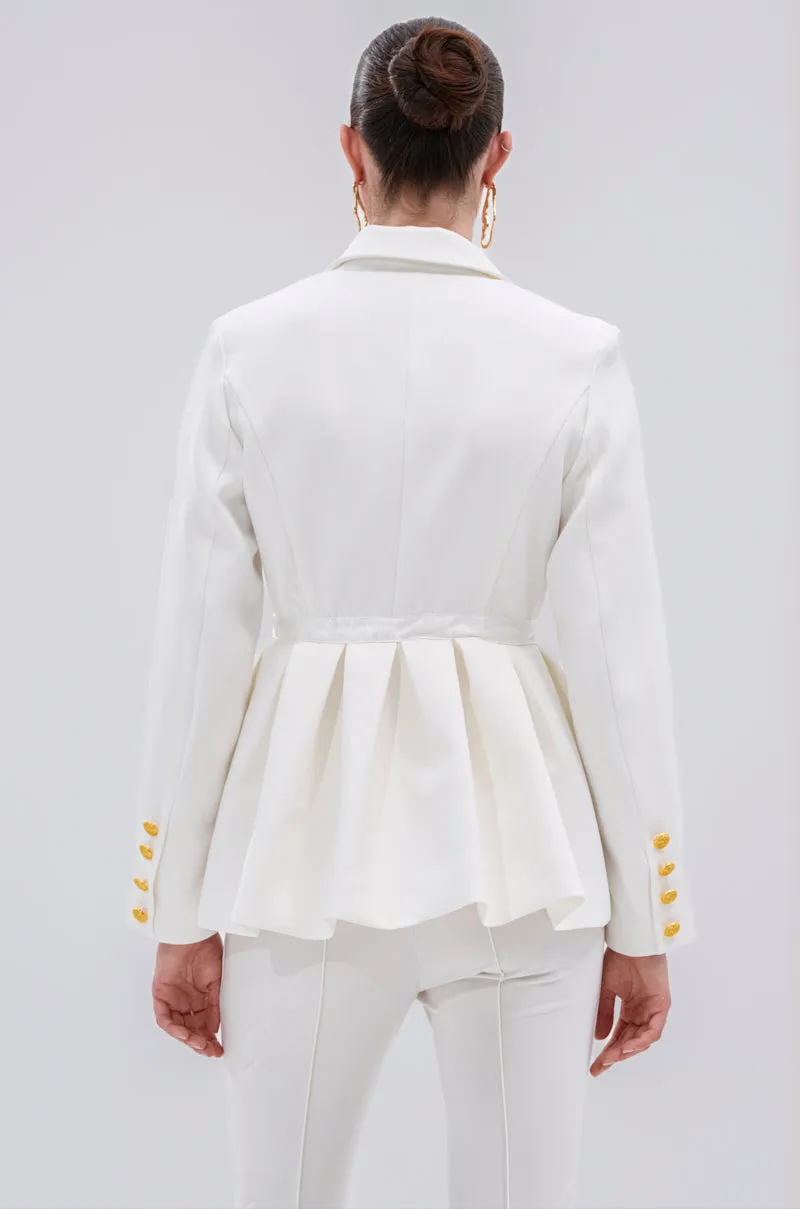 CANARY PEPLUM BLAZER IN WHITE sold by AKIRA product image thumbnail 4