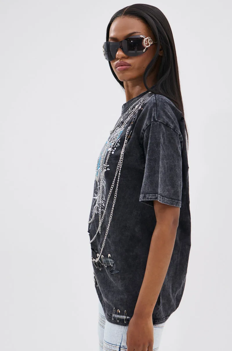 KNOCK YOURSELF OUT DISTRESSED TEE sold by AKIRA product image thumbnail 3