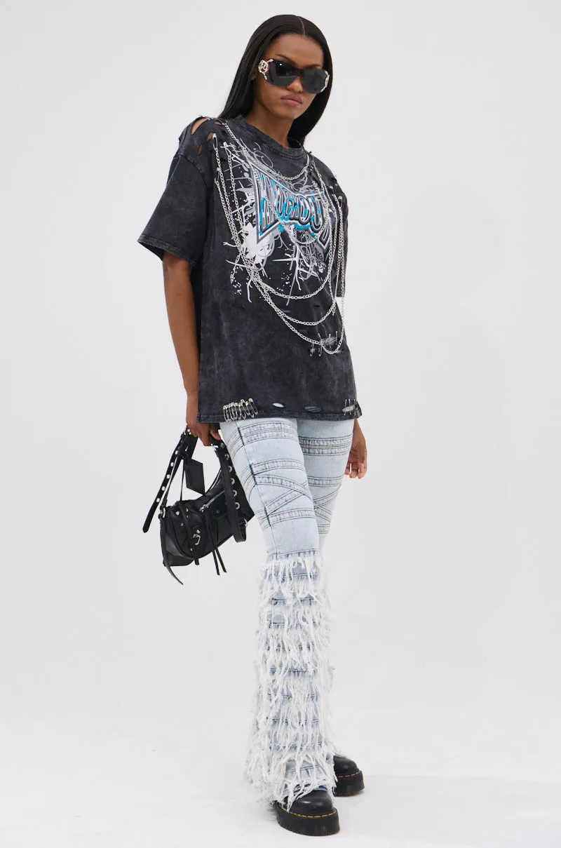 KNOCK YOURSELF OUT DISTRESSED TEE sold by AKIRA product image thumbnail 5