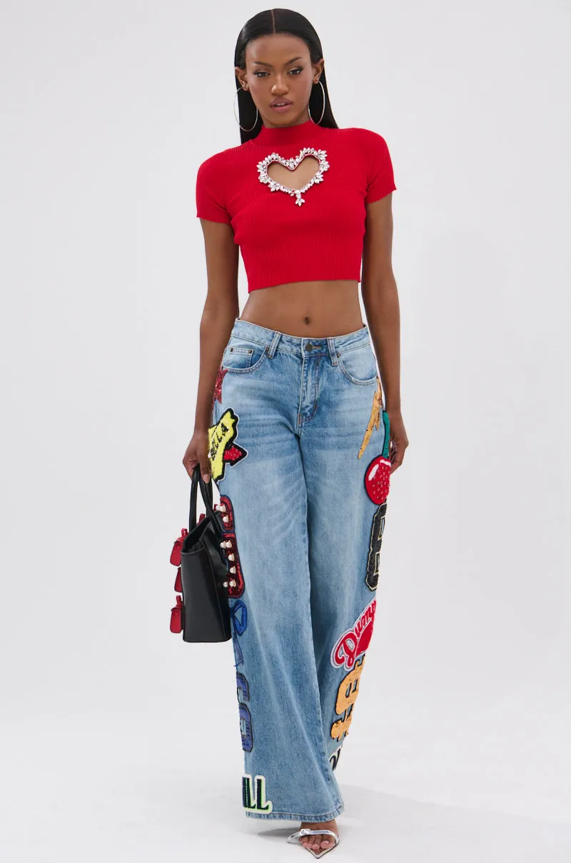 HEART YOU TEE IN RED sold by AKIRA product image thumbnail 5