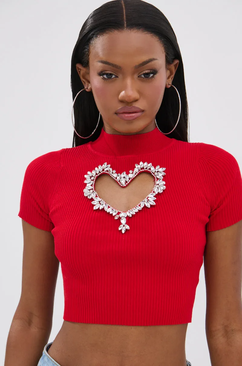 HEART YOU TEE IN RED sold by AKIRA product image thumbnail 2