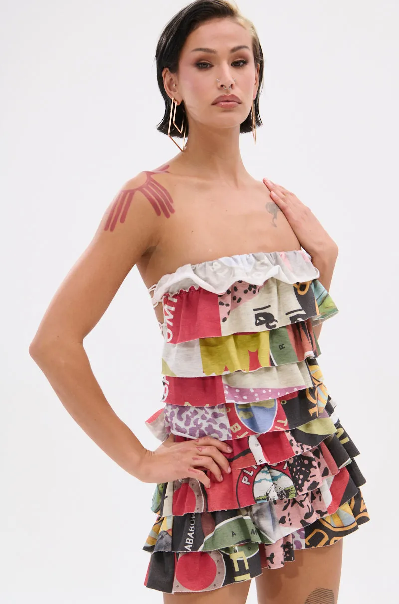 STREETS ARE CALLING PRINTED RUFFLE ROMPER sold by AKIRA product image thumbnail 2