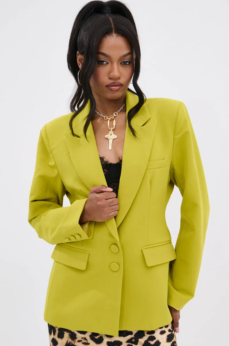 IRIS BLAZER IN CHARTREUSE sold by AKIRA product image thumbnail 2