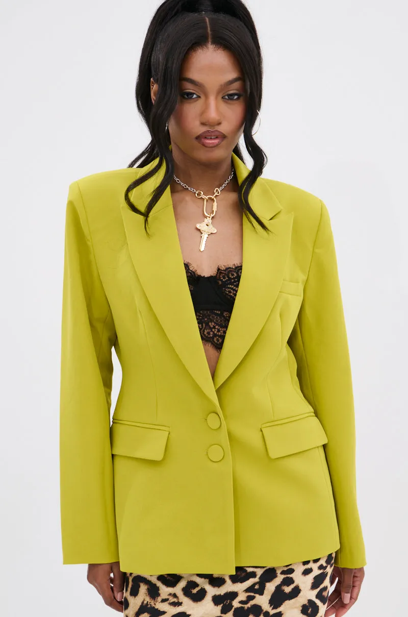 IRIS BLAZER IN CHARTREUSE sold by AKIRA product image thumbnail 5