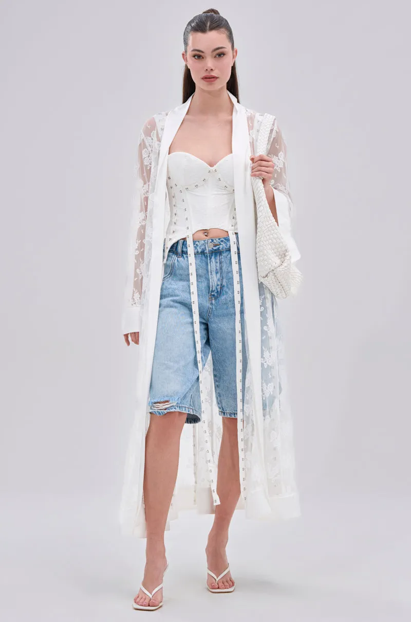 BORA BORA LACE DUSTER IN WHITE sold by AKIRA product image thumbnail 3