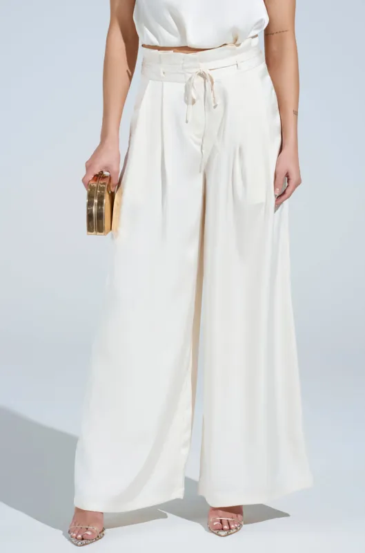 BLAKE SATIN WIDE LEG PANT sold by AKIRA