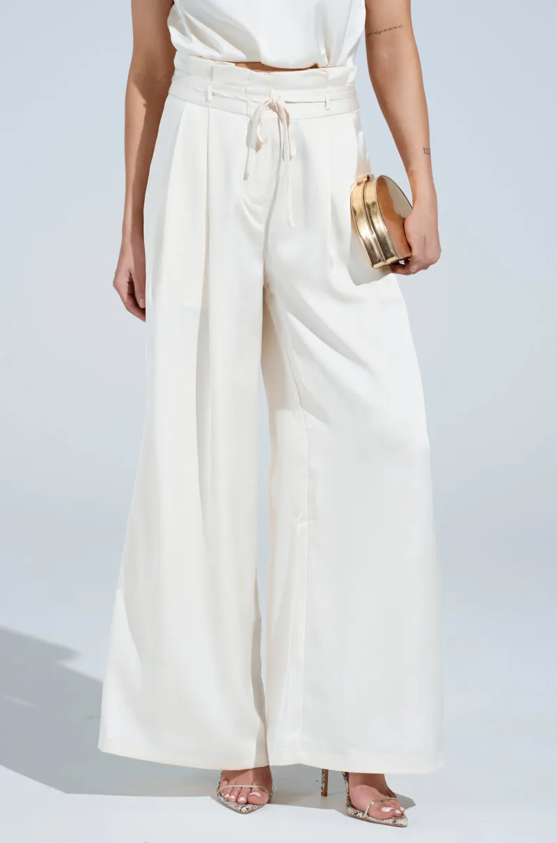 BLAKE SATIN WIDE LEG PANT sold by AKIRA product image thumbnail 2